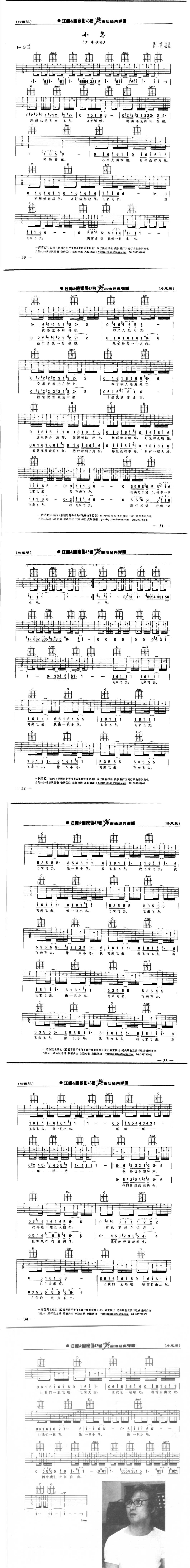 《小鸟》吉他谱-C大调音乐网