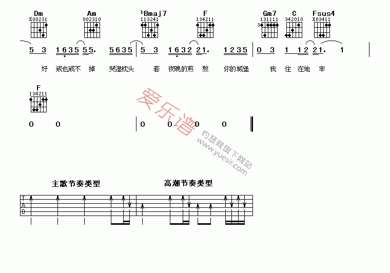 《黎明《夏天的味道》》吉他谱-C大调音乐网