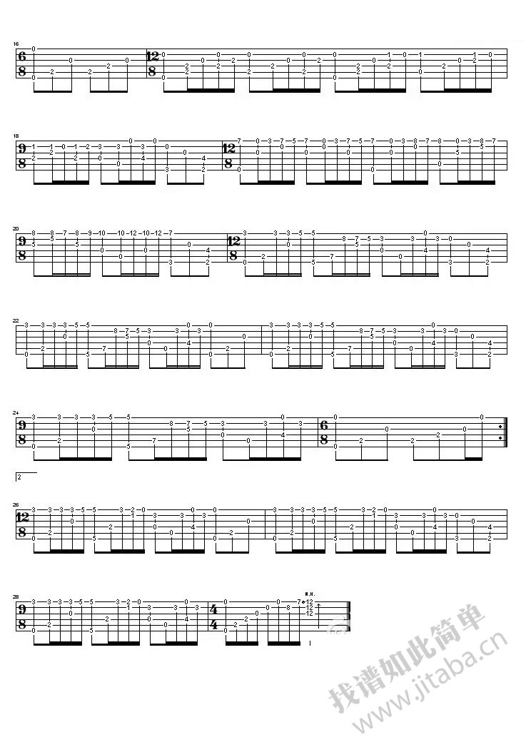 《梦中的婚礼指弹吉他谱_六线吉他独奏图谱》吉他谱-C大调音乐网