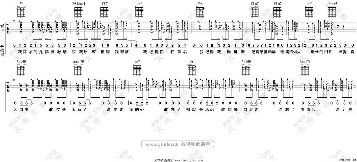 我怀念的吉他谱男生版_孙燕姿《我怀念的》吉他弹唱教学-C大调音乐网