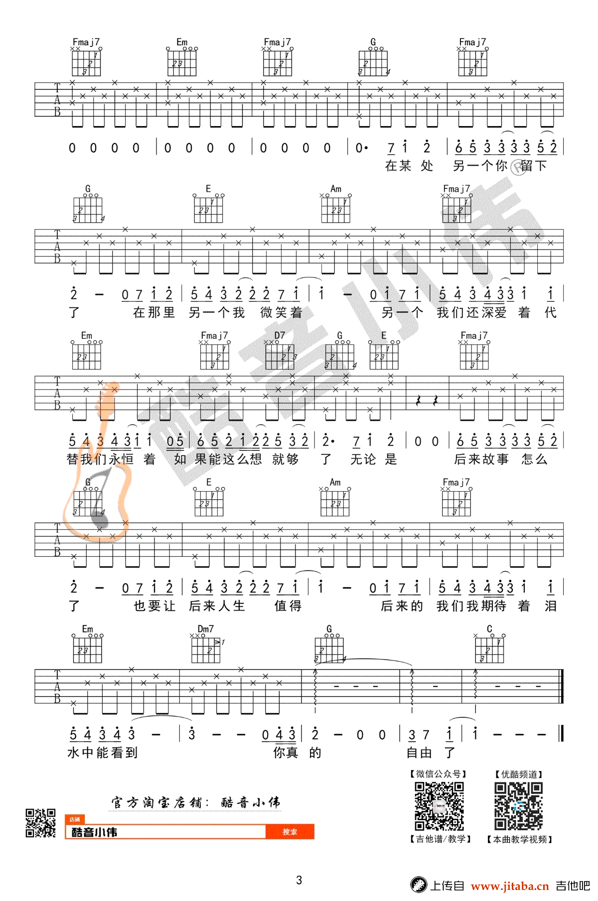 后来的我们吉他谱_五月天_C调简单版_《后来的我们》主题曲-C大调音乐网