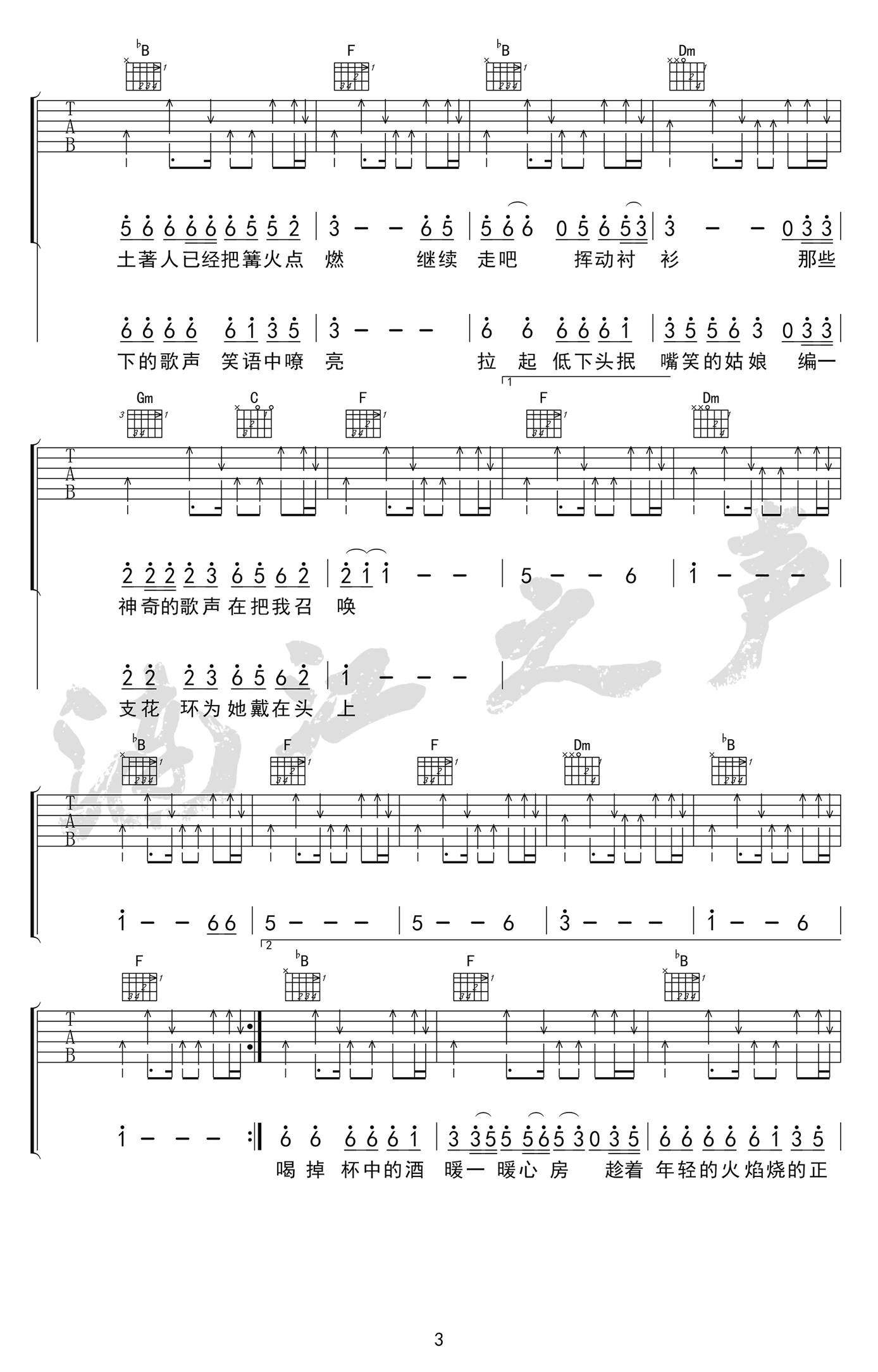 彩虹下面吉他谱_赵雷_电影《西虹市首富》推广曲_高清版-C大调音乐网