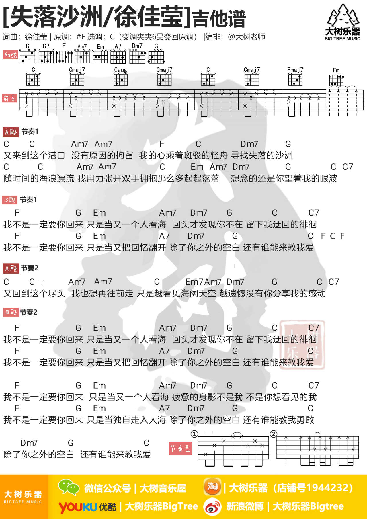 失落沙洲-C大调音乐网