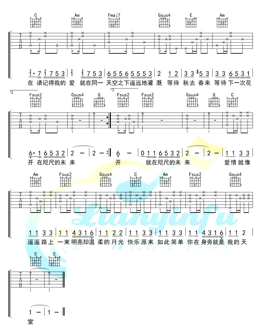 画吉他谱_邓紫棋《画》六线谱_C调弹唱谱高清版-C大调音乐网