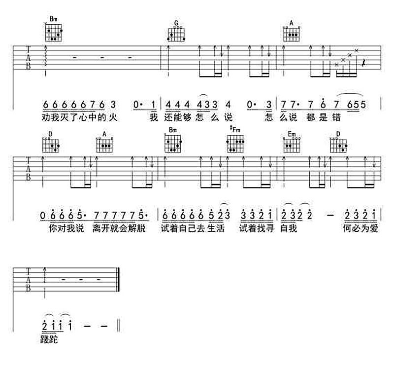 爱要怎么说出口吉他谱_赵传_D调指法完整版-C大调音乐网