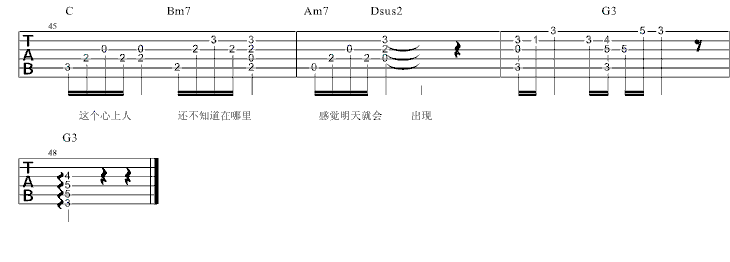 一个歌手的情书_周三_GTP弹唱谱完整版-C大调音乐网