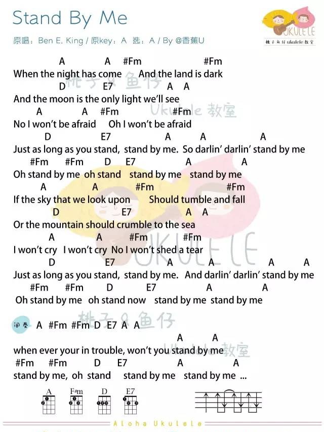《Stand by me》ukulele曲谱分享 （Ben E. King）-C大调音乐网