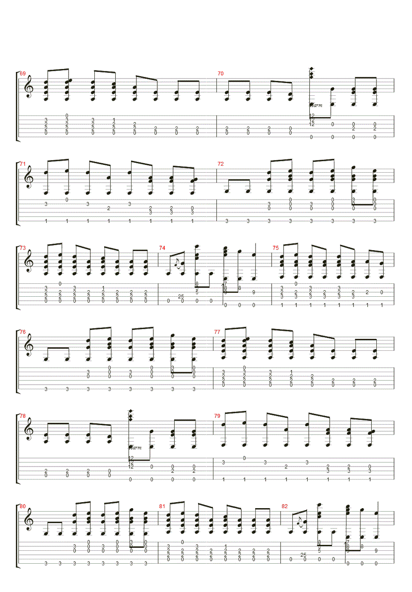 Merry Christmas Mr.Lawrance吉他谱_押尾桑_图片谱标准版-C大调音乐网