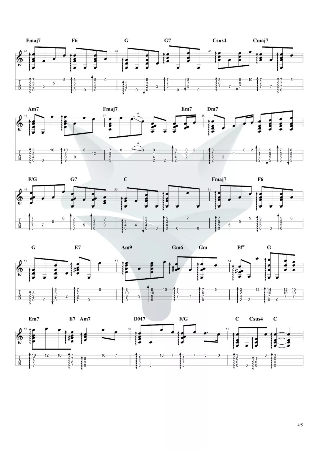 《晚霞》ukulele指弹谱-小凑昭尚尺八演奏曲-C大调音乐网