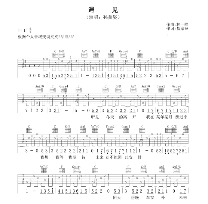 我好想你（《小时代》主题曲）吉他谱-C大调音乐网