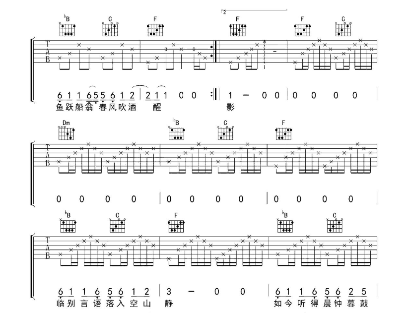 崔开潮《雨巷》F调吉他谱-C大调音乐网