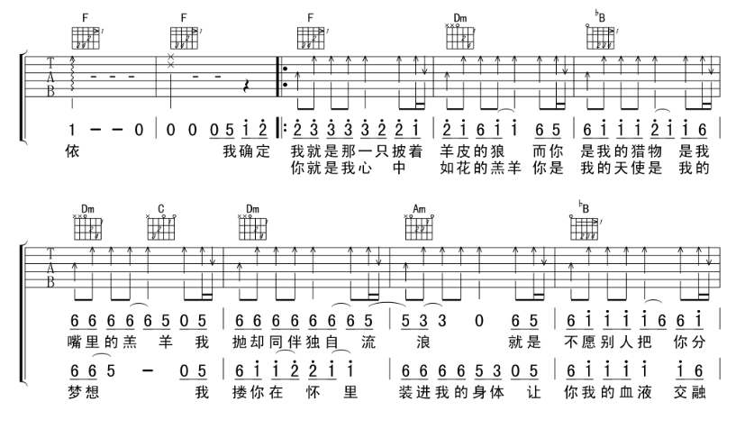 谭咏麟《披着羊皮的狼》-C大调音乐网