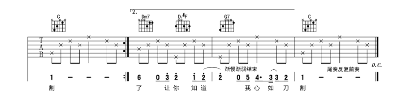 张学友《心如刀割》-C大调音乐网