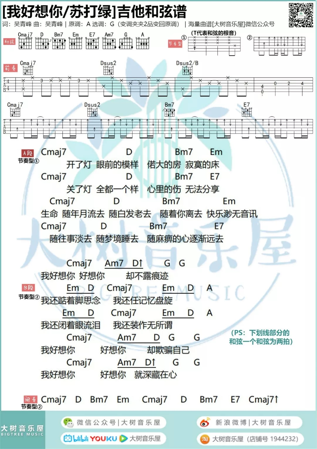 《我好想你〈小时代2：青木时代〉主题曲》吉他谱-C大调音乐网