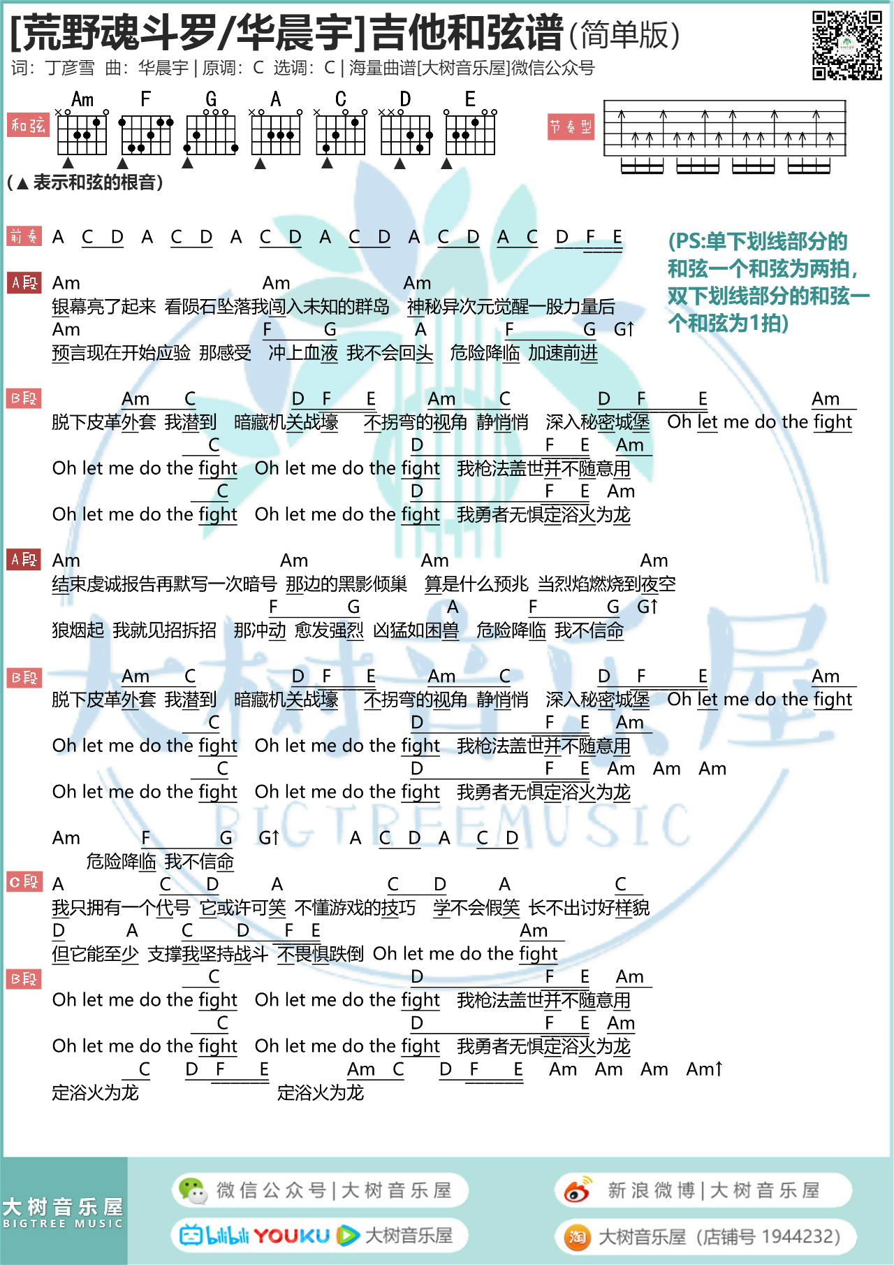 荒野魂斗罗（大树音乐屋）-C大调音乐网