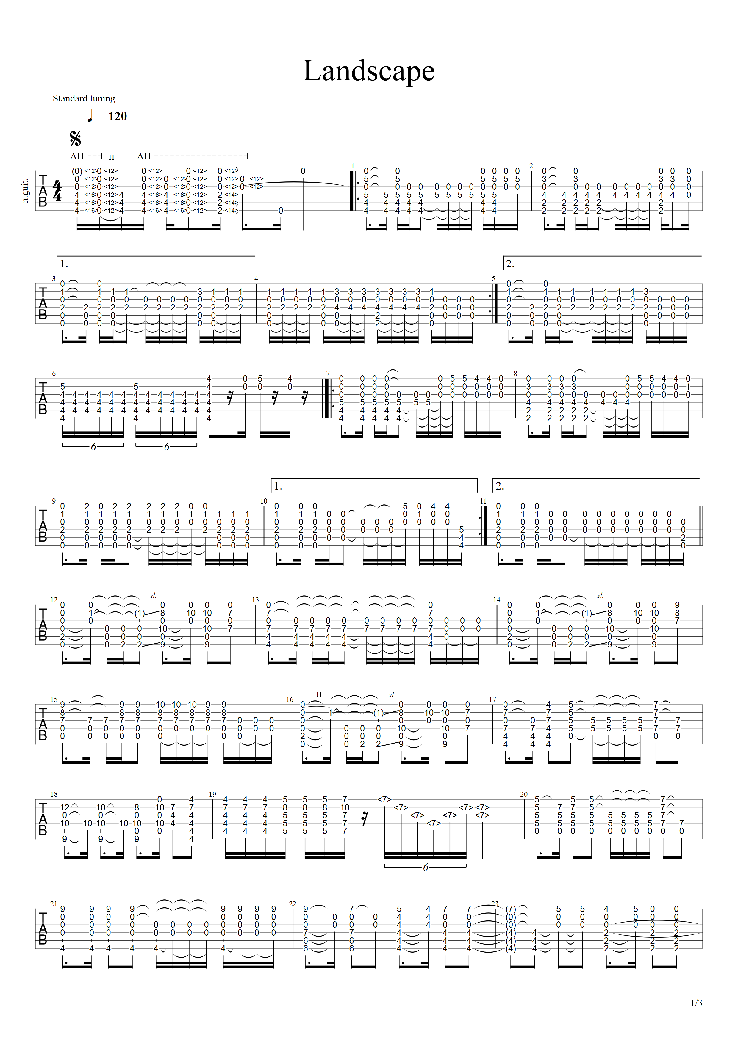 Landscape（原版）-C大调音乐网