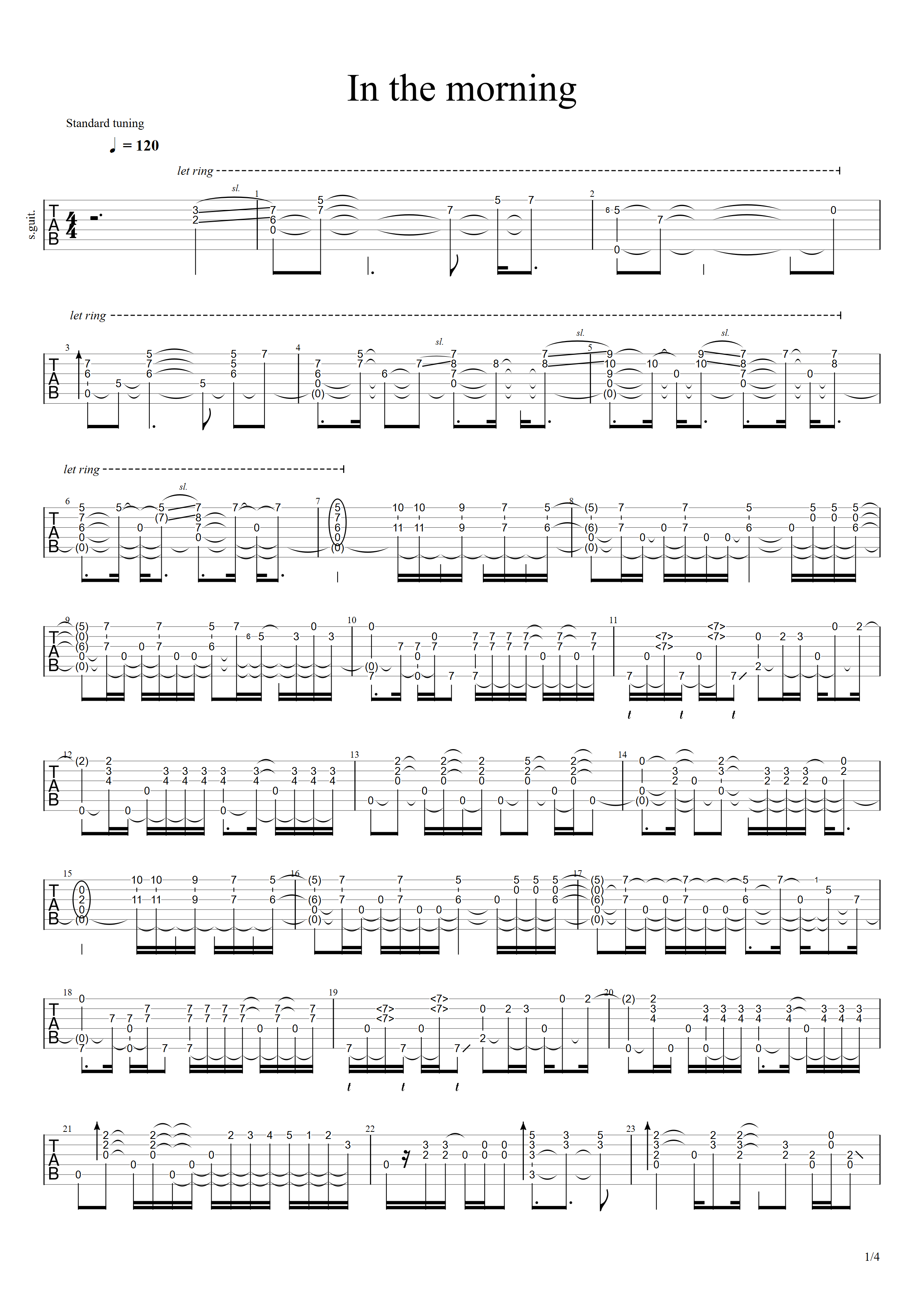In the morning（原版）-C大调音乐网