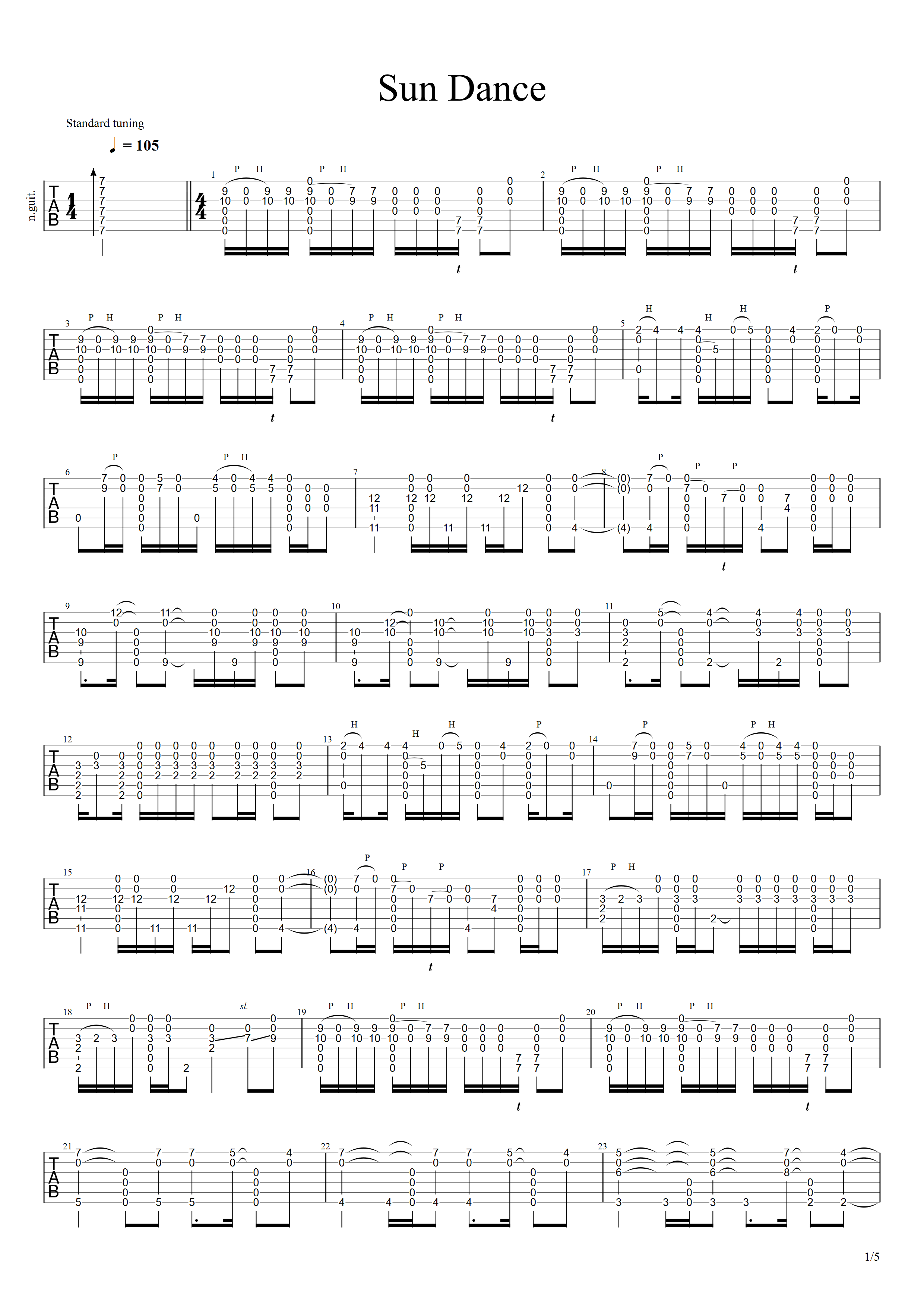 Sun Dance（原版）-C大调音乐网