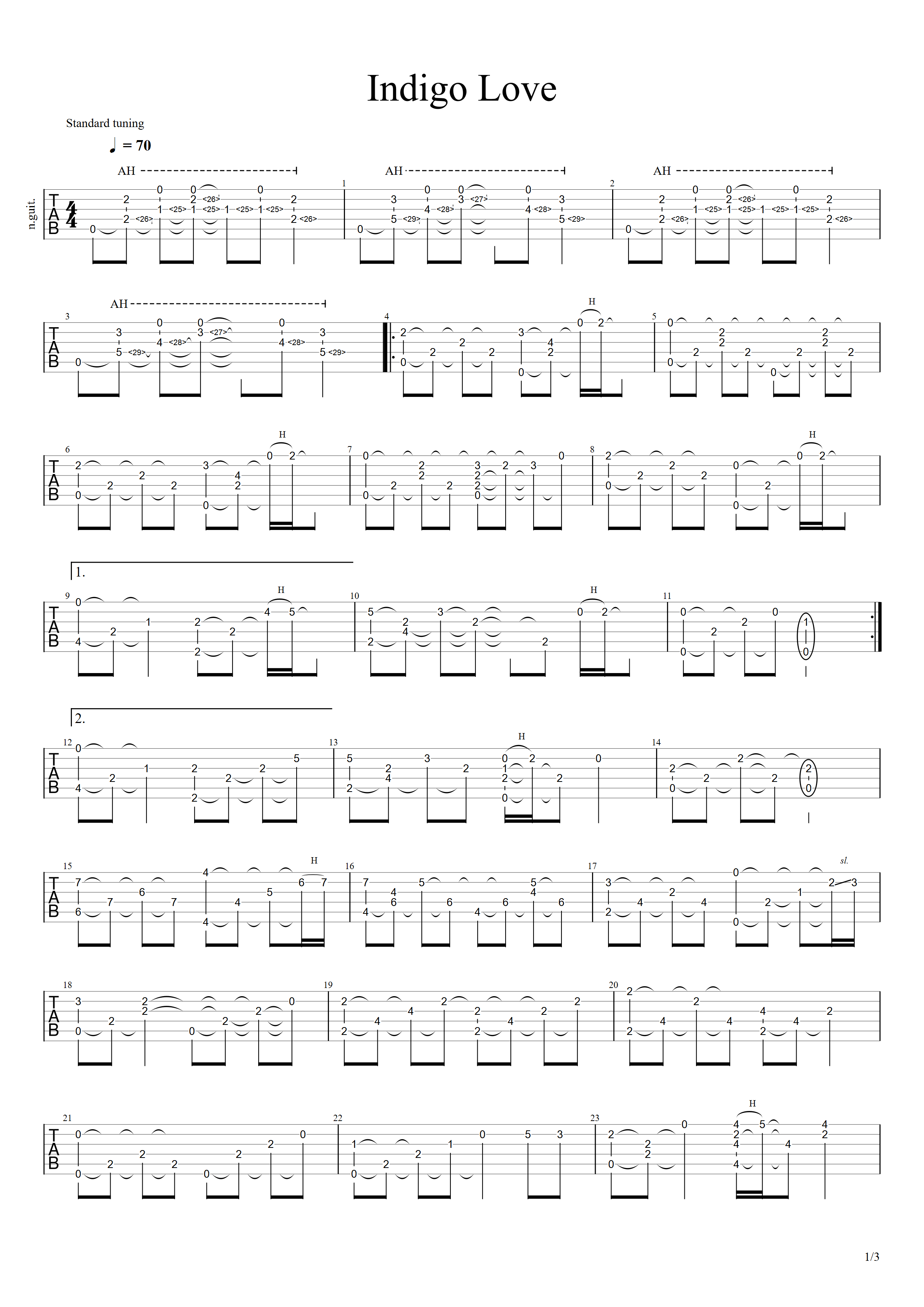 Indigo Love（原版）-C大调音乐网