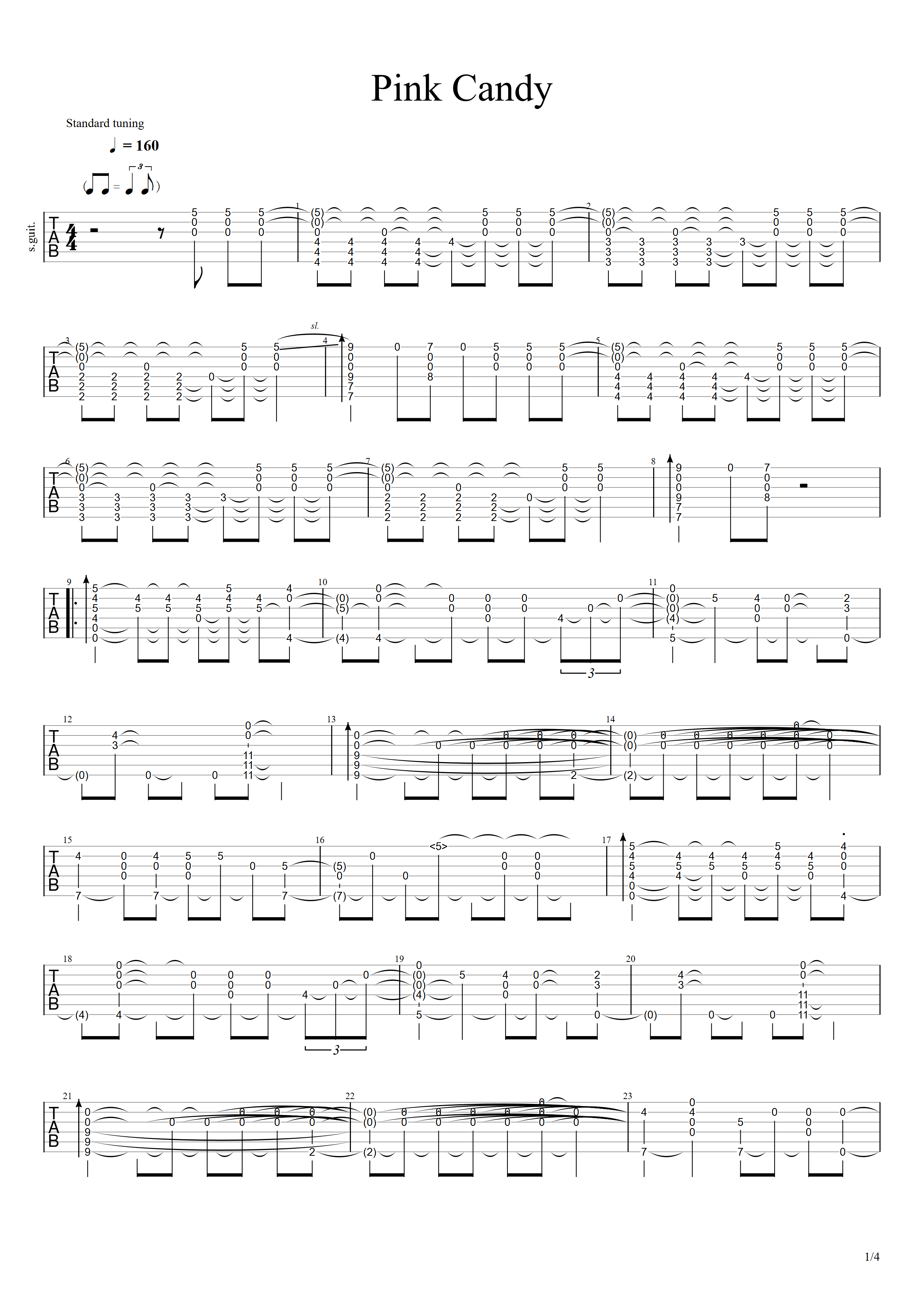 Pink Candy（原版）-C大调音乐网