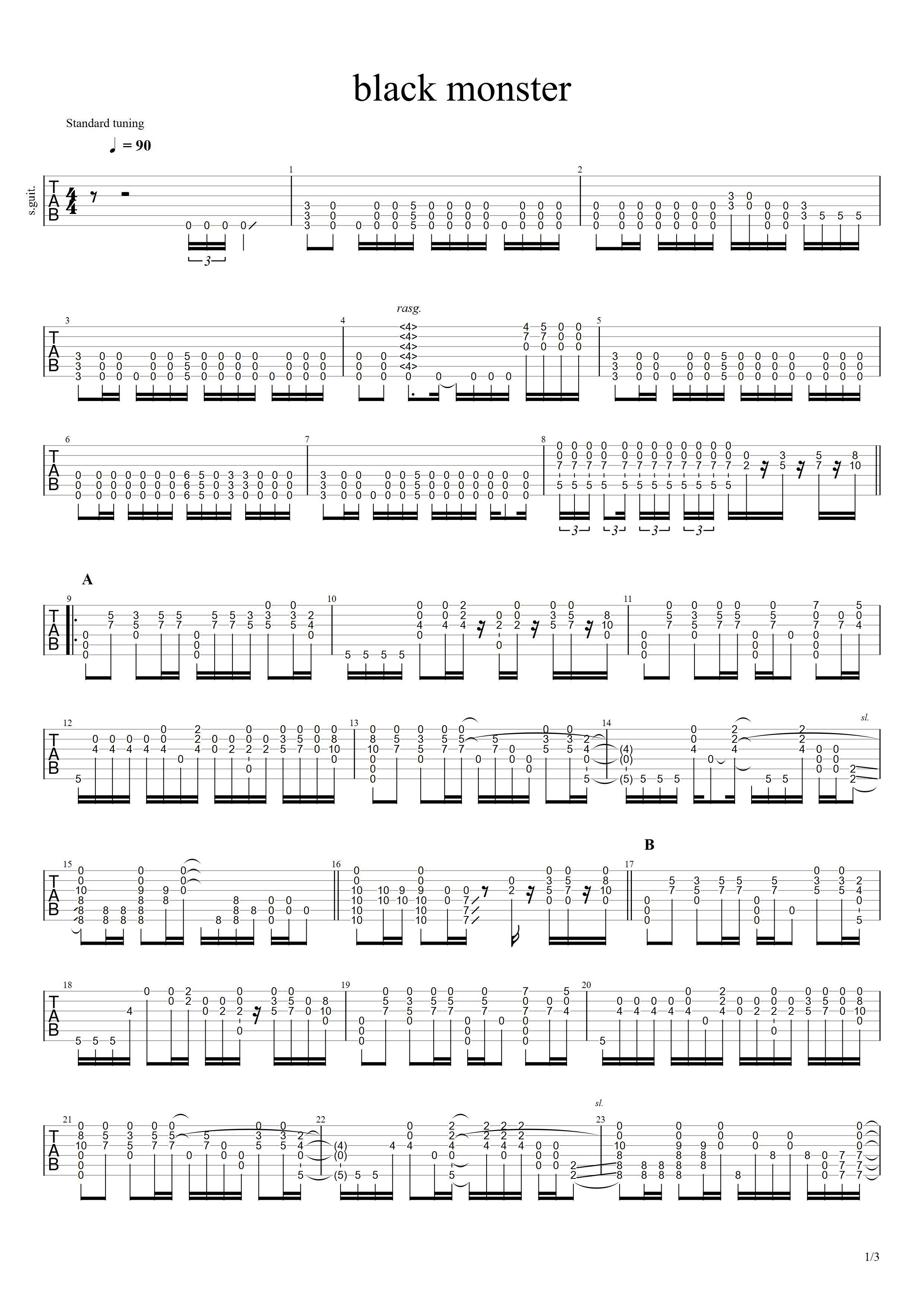 black monster（原版）-C大调音乐网