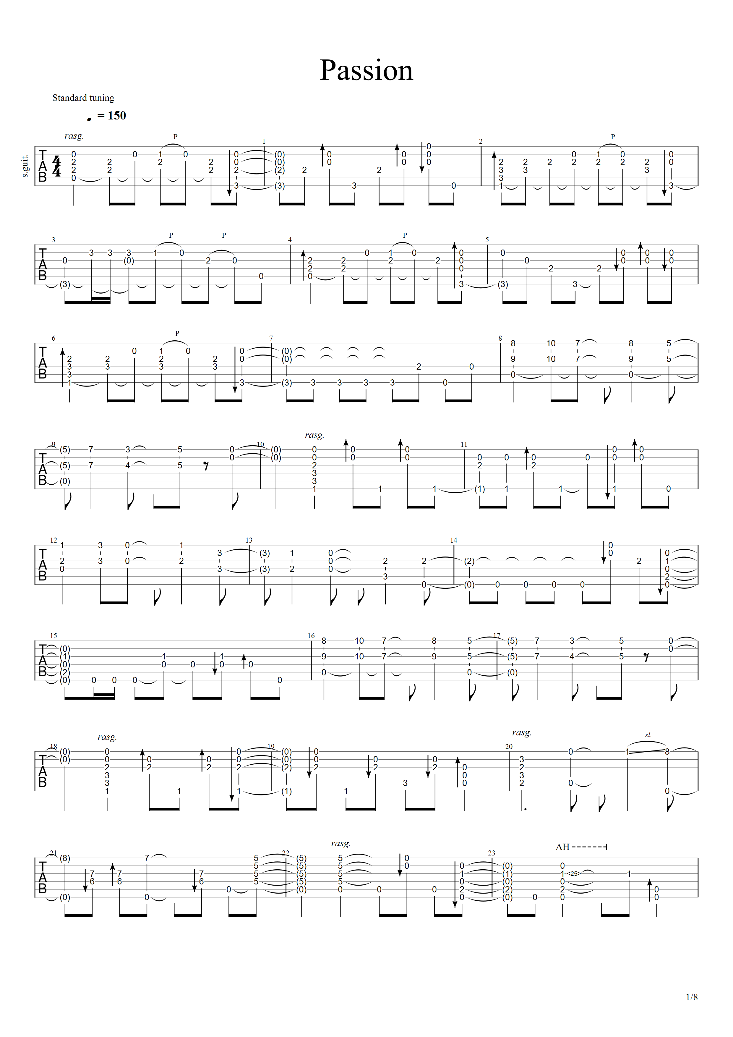 passion（原版）-C大调音乐网