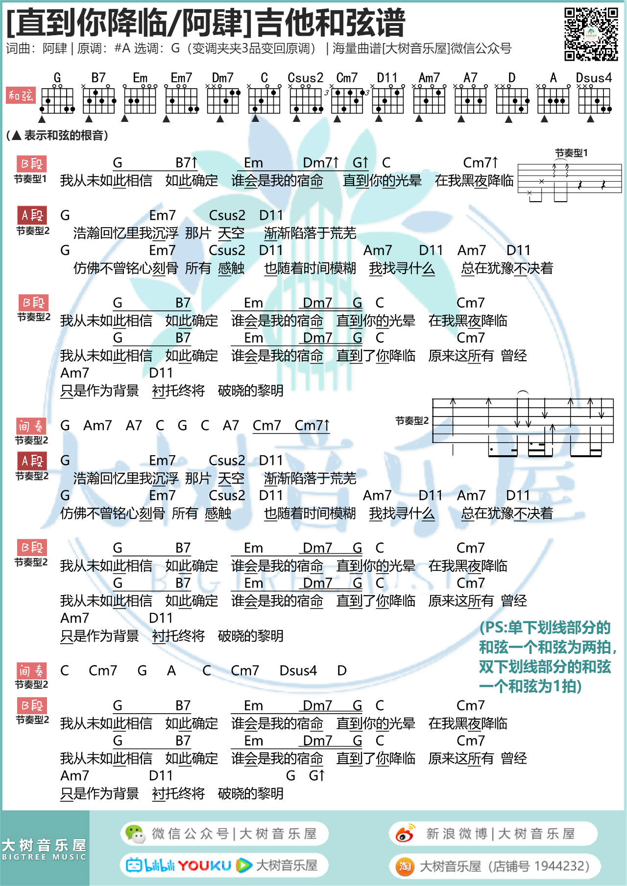 直到你降临（大树音乐屋）-C大调音乐网