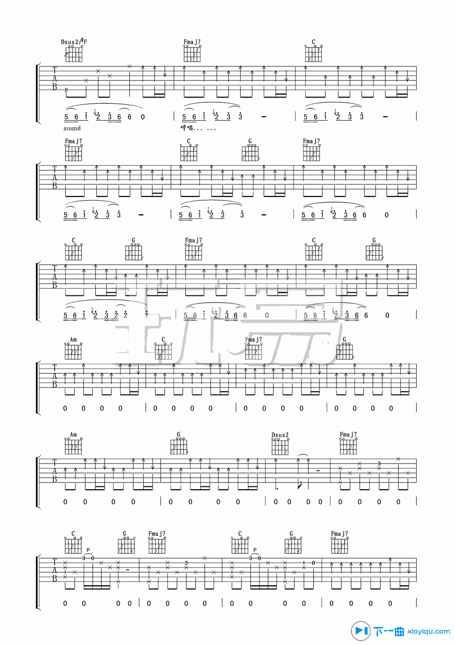 《Safe Sound吉他谱G调_Safe&Sound吉他六线谱》吉他谱-C大调音乐网