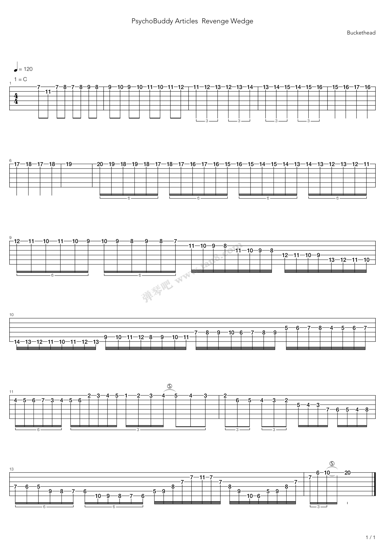 《Revenge Wedge》吉他谱-C大调音乐网