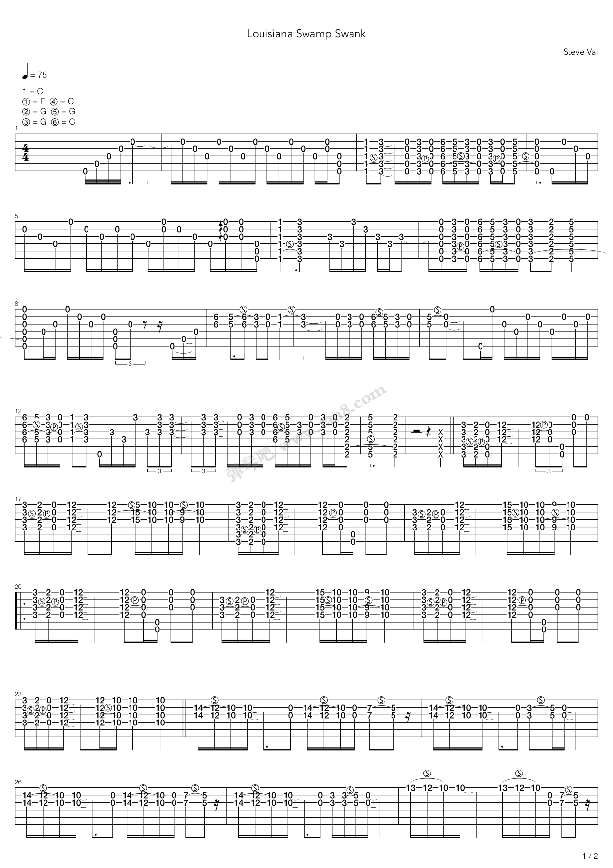 《Louisiana Swamp Swank》吉他谱-C大调音乐网