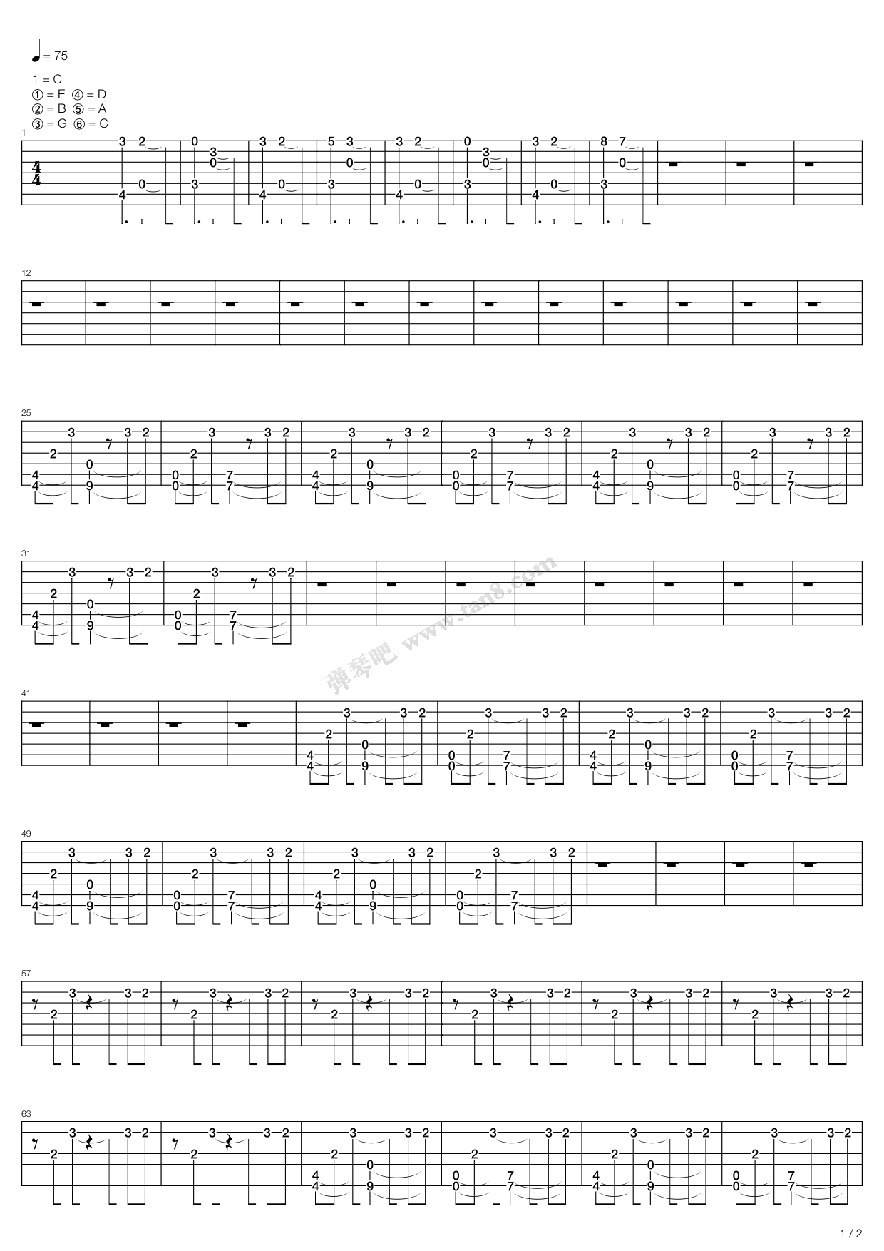 《Every Day Is Exactly The Same》吉他谱-C大调音乐网