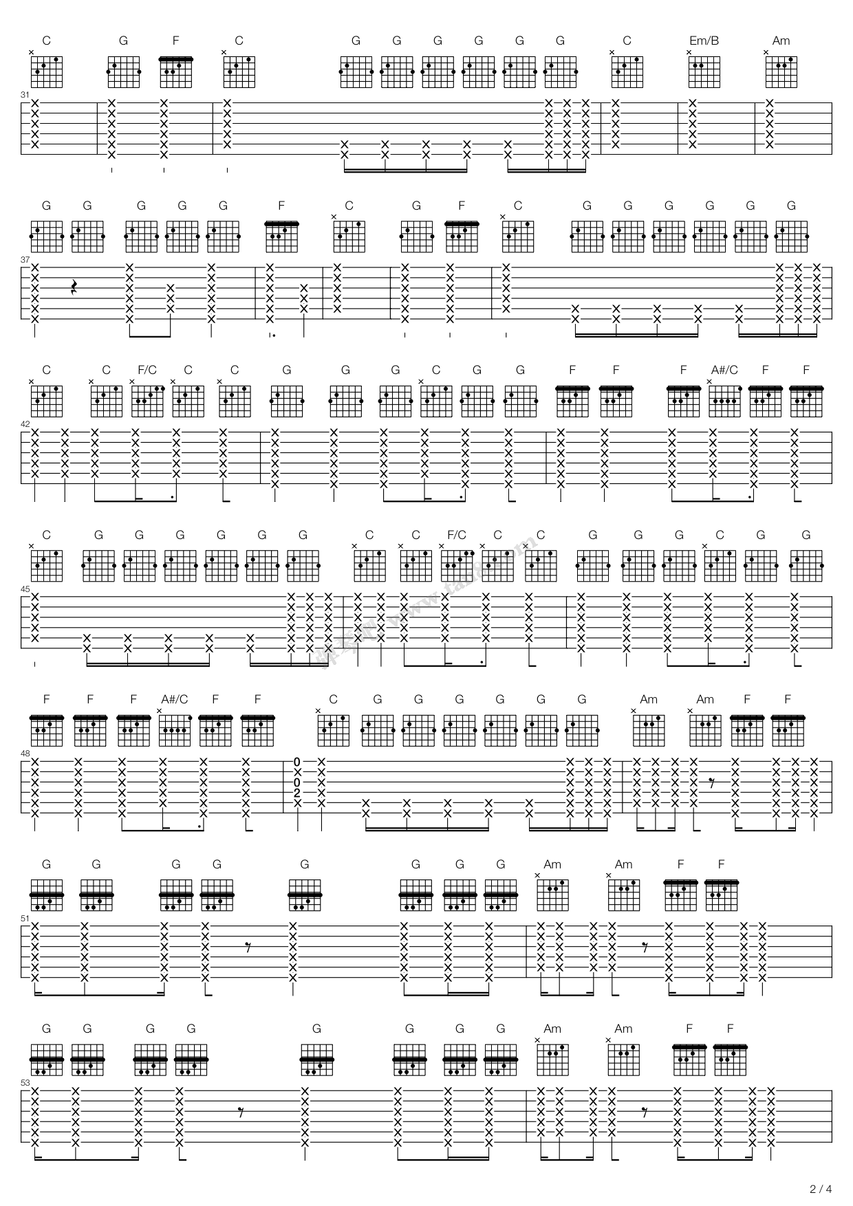 Light_吉他谱_乐谱吧