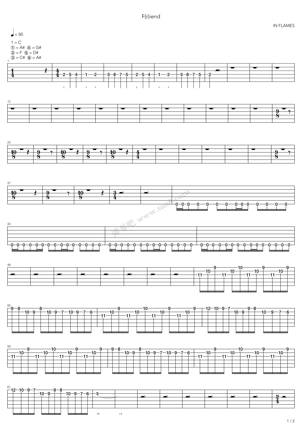 《F R Iend》吉他谱-C大调音乐网