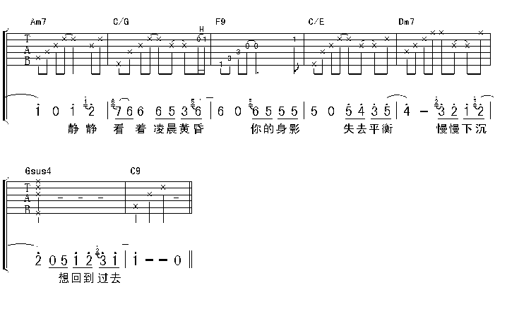 《回到过去》吉他谱-C大调音乐网