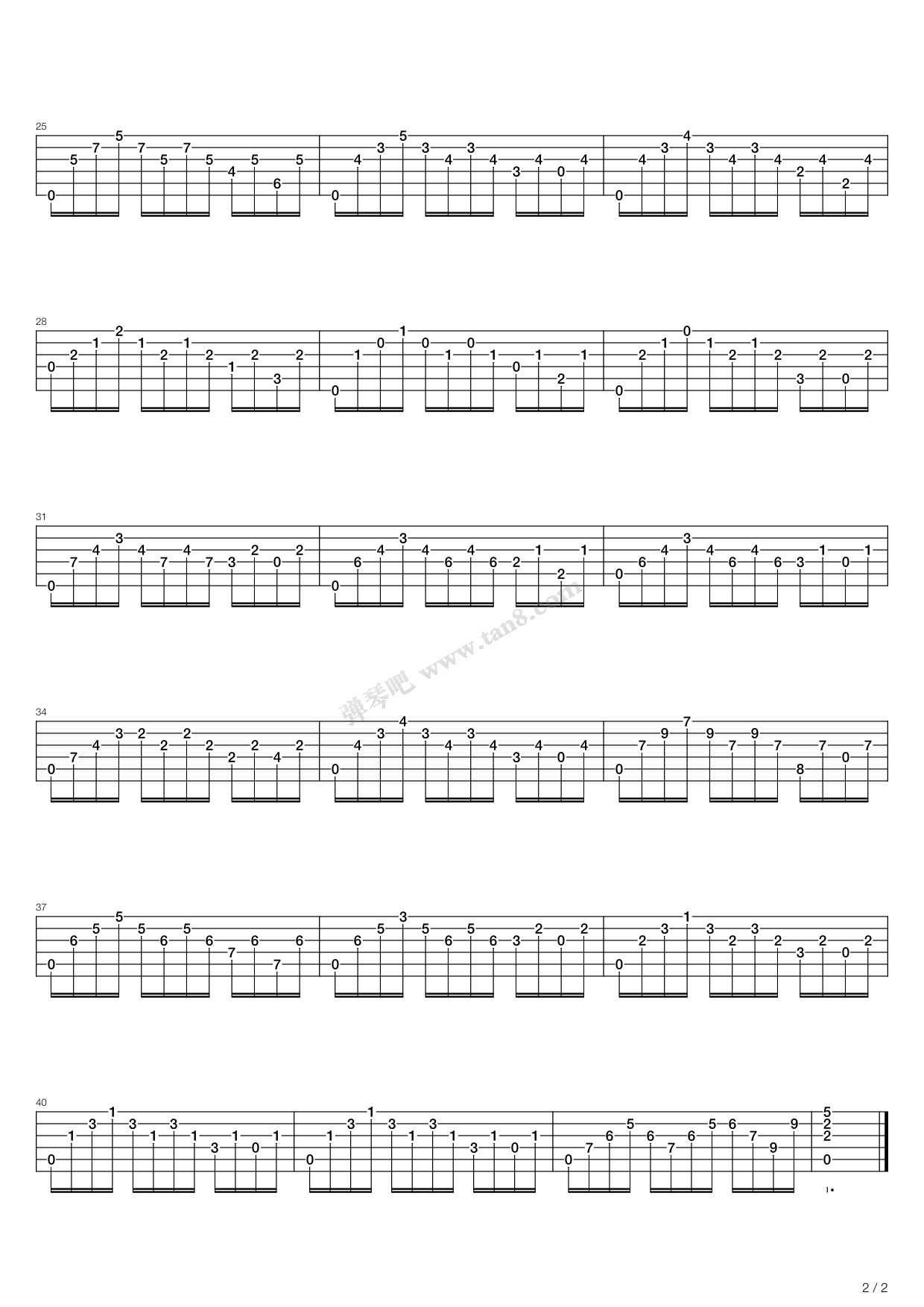 《D小调前奏曲(BWV999)》吉他谱-C大调音乐网