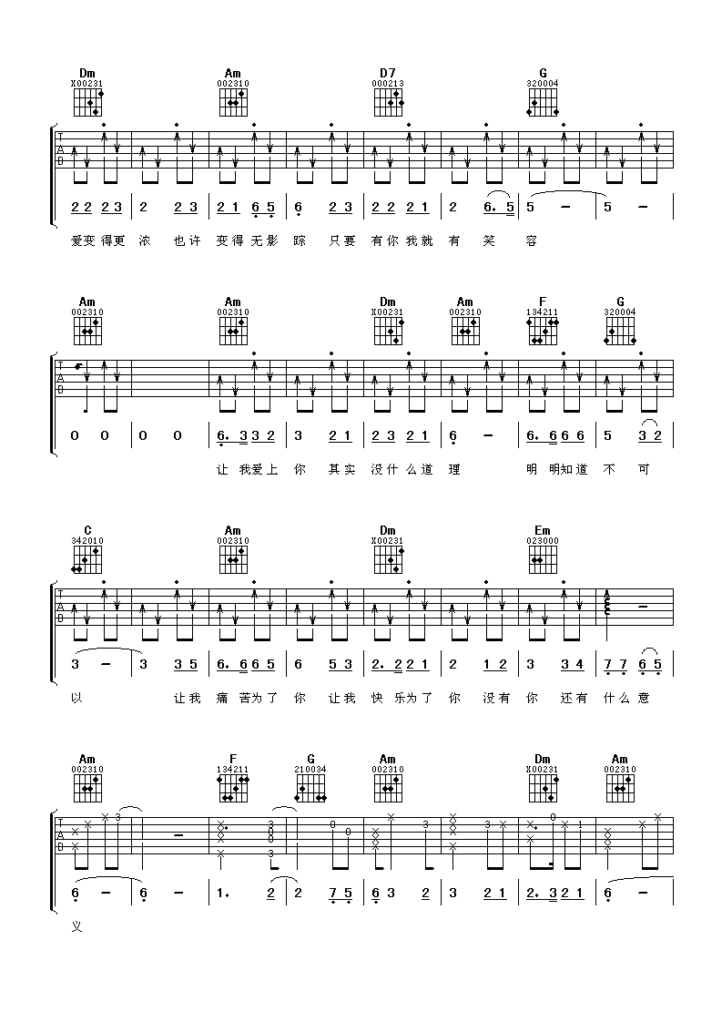 卓依婷 东南西北风吉他谱-C大调音乐网