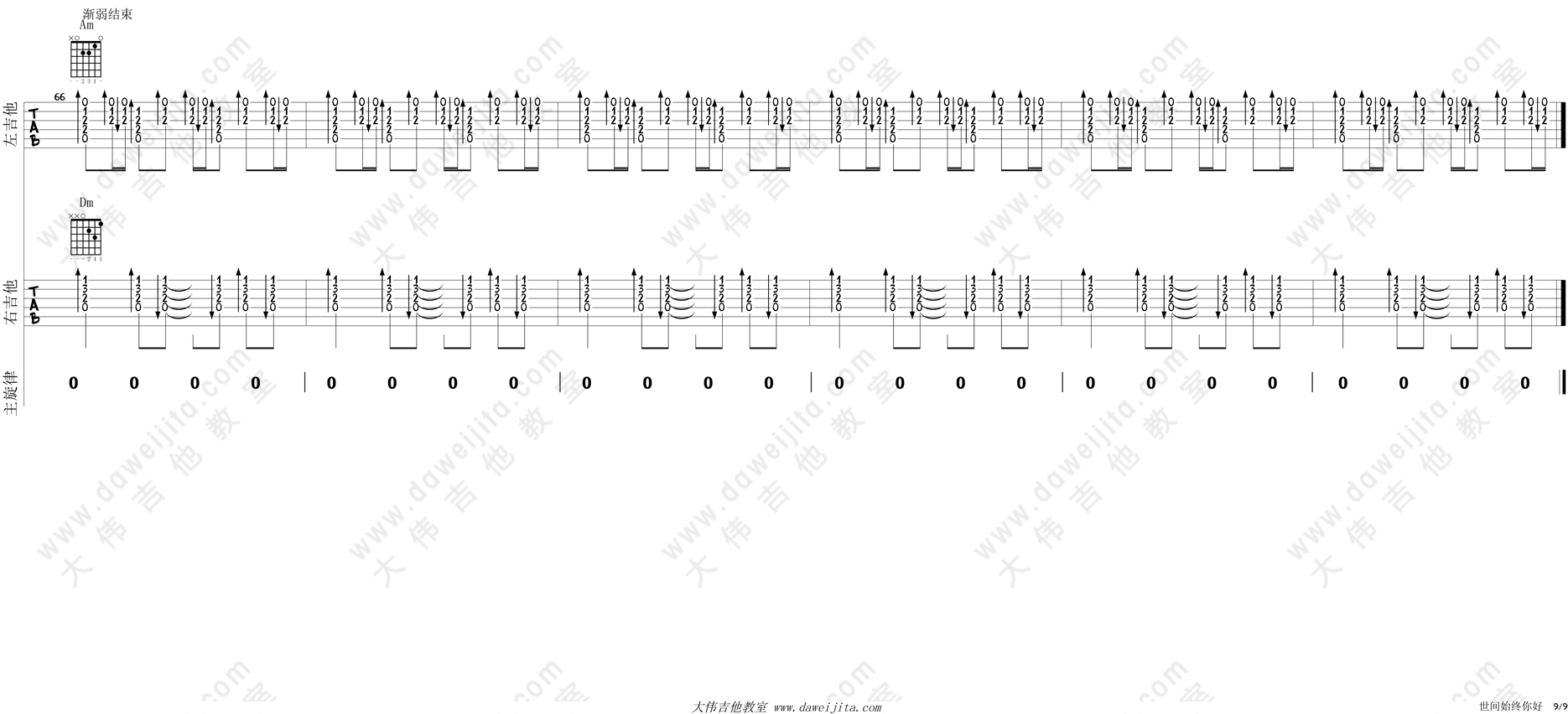 《世间始终你好》吉他谱-C大调音乐网