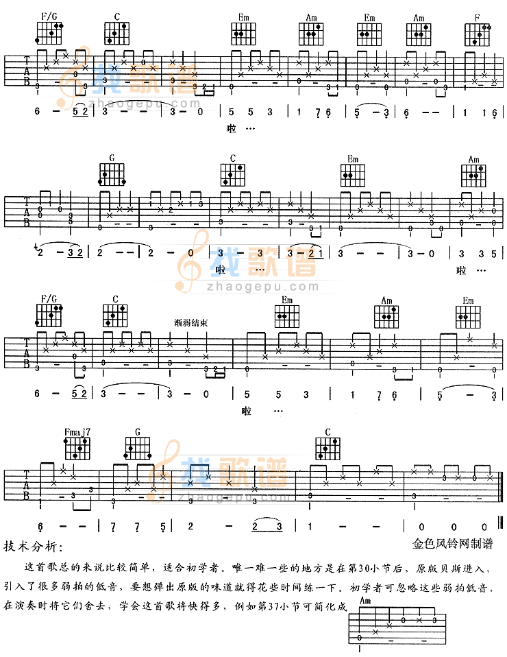 《相逢是首歌(《红十字方队》主题曲)》吉他谱-C大调音乐网