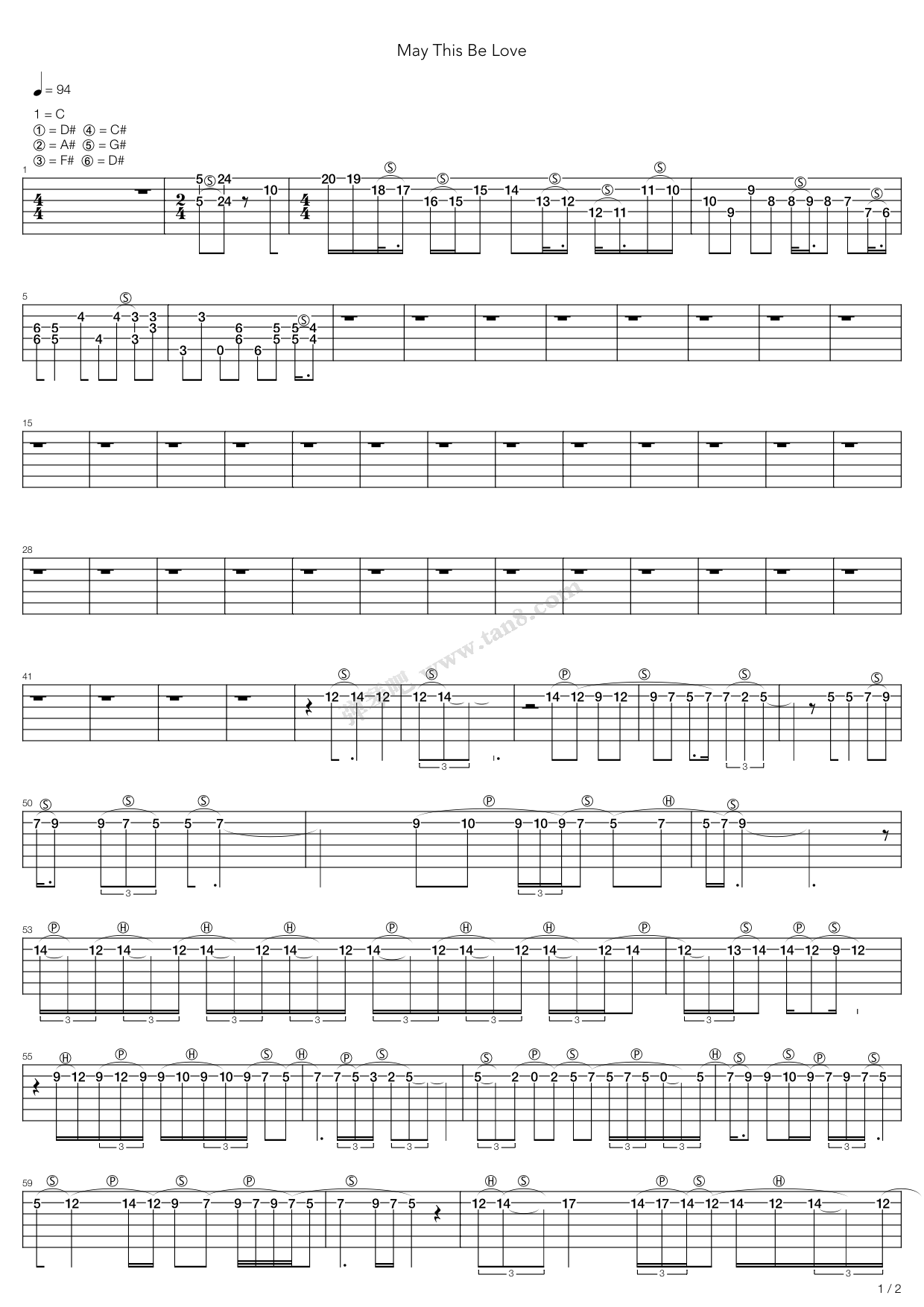 《May This Be Love》吉他谱-C大调音乐网
