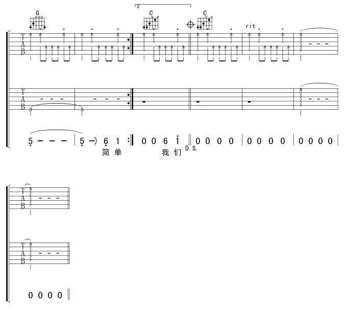 《伍佰 再度重相逢吉他谱 C调扫弦切音版》吉他谱-C大调音乐网