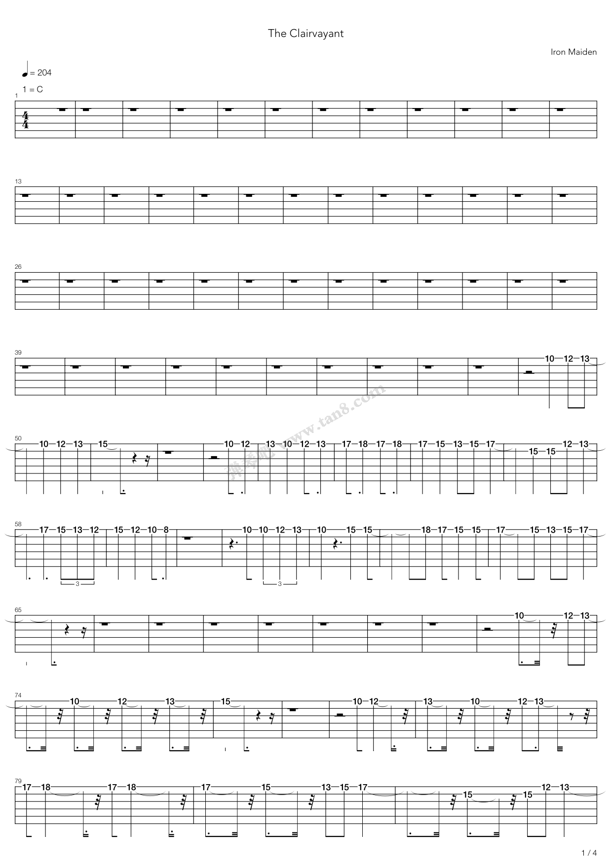 《The Clairvoyant》吉他谱-C大调音乐网