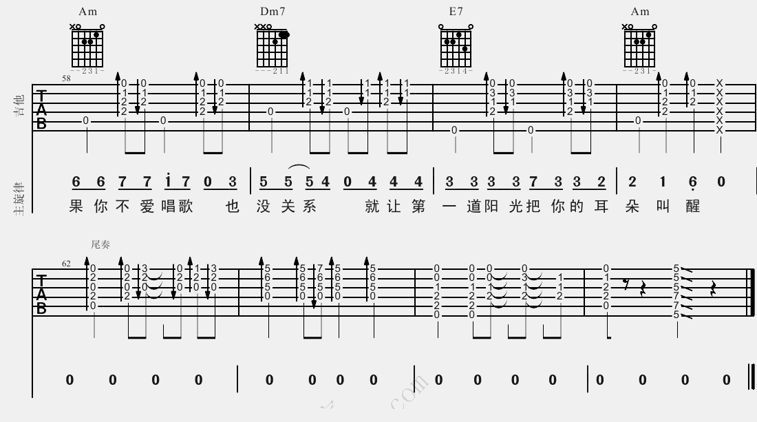 《把耳朵叫醒》吉他谱-C大调音乐网