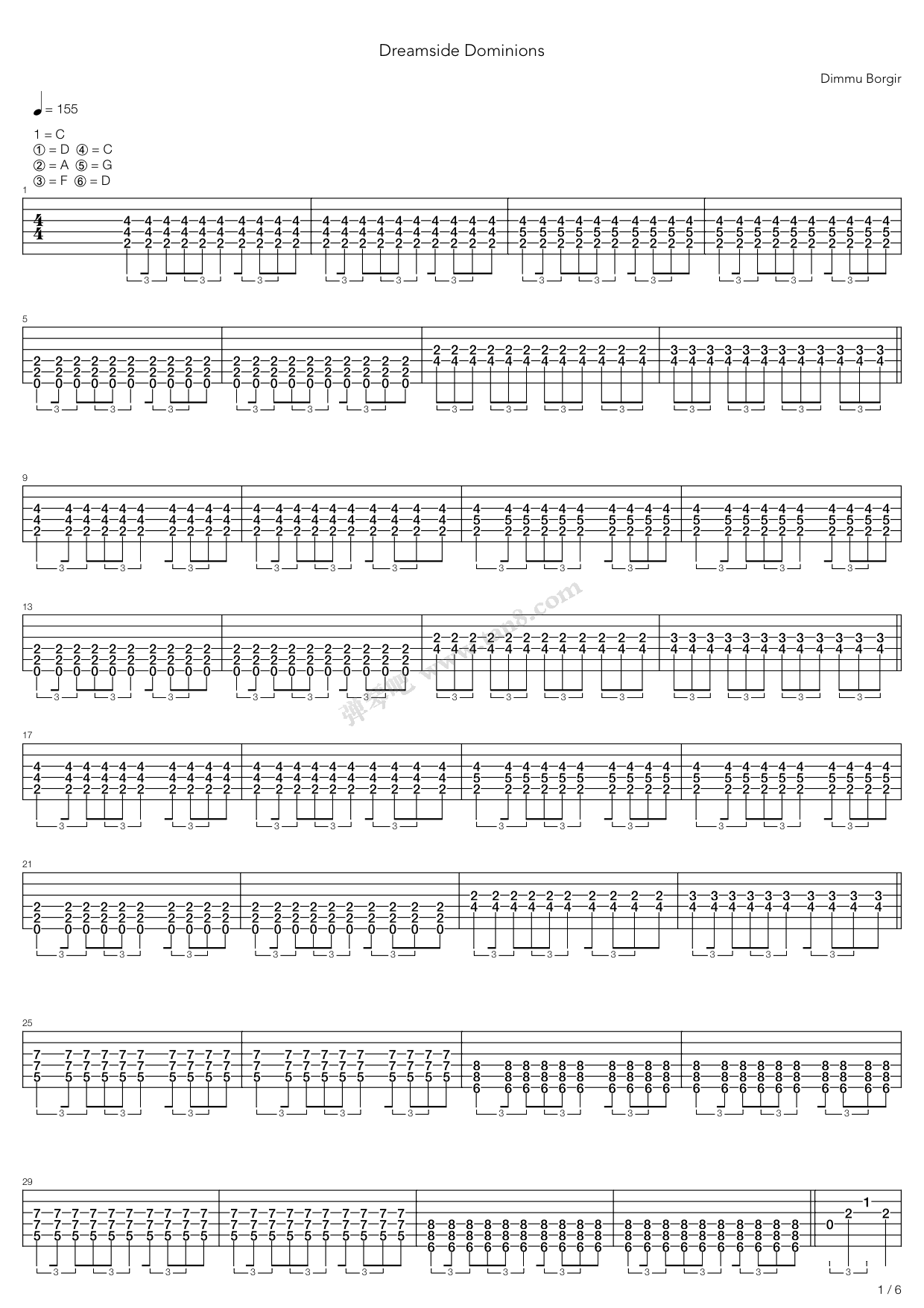 《Dreamside Dominions》吉他谱-C大调音乐网