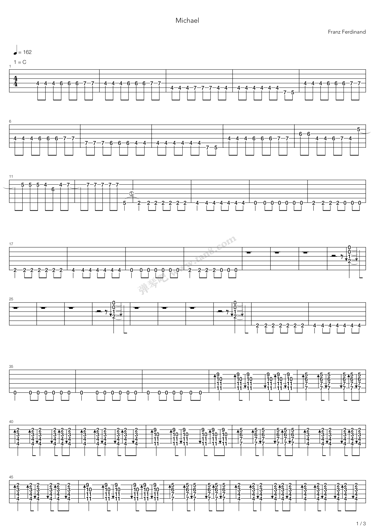 《Michael》吉他谱-C大调音乐网