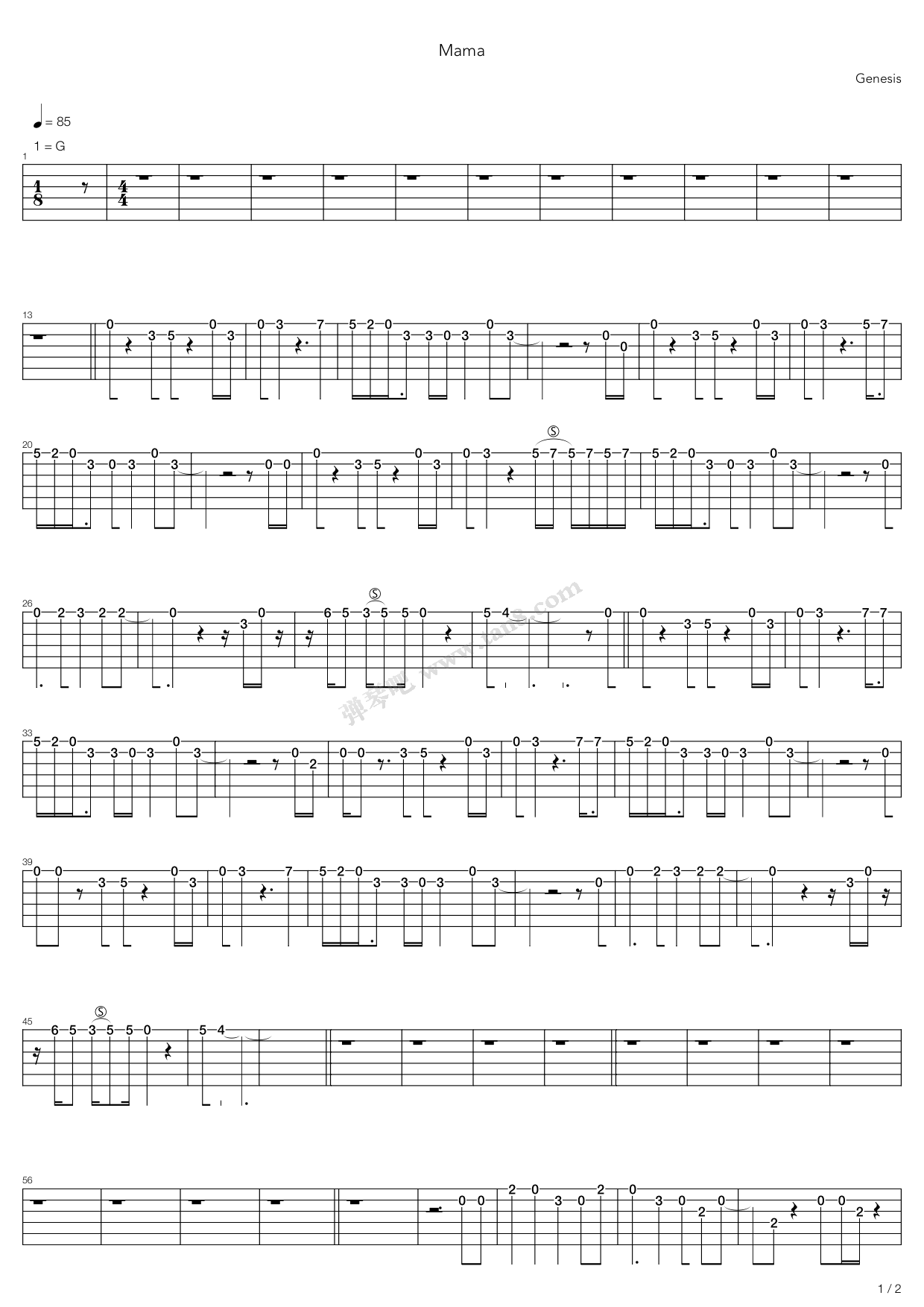 《Mama》吉他谱-C大调音乐网