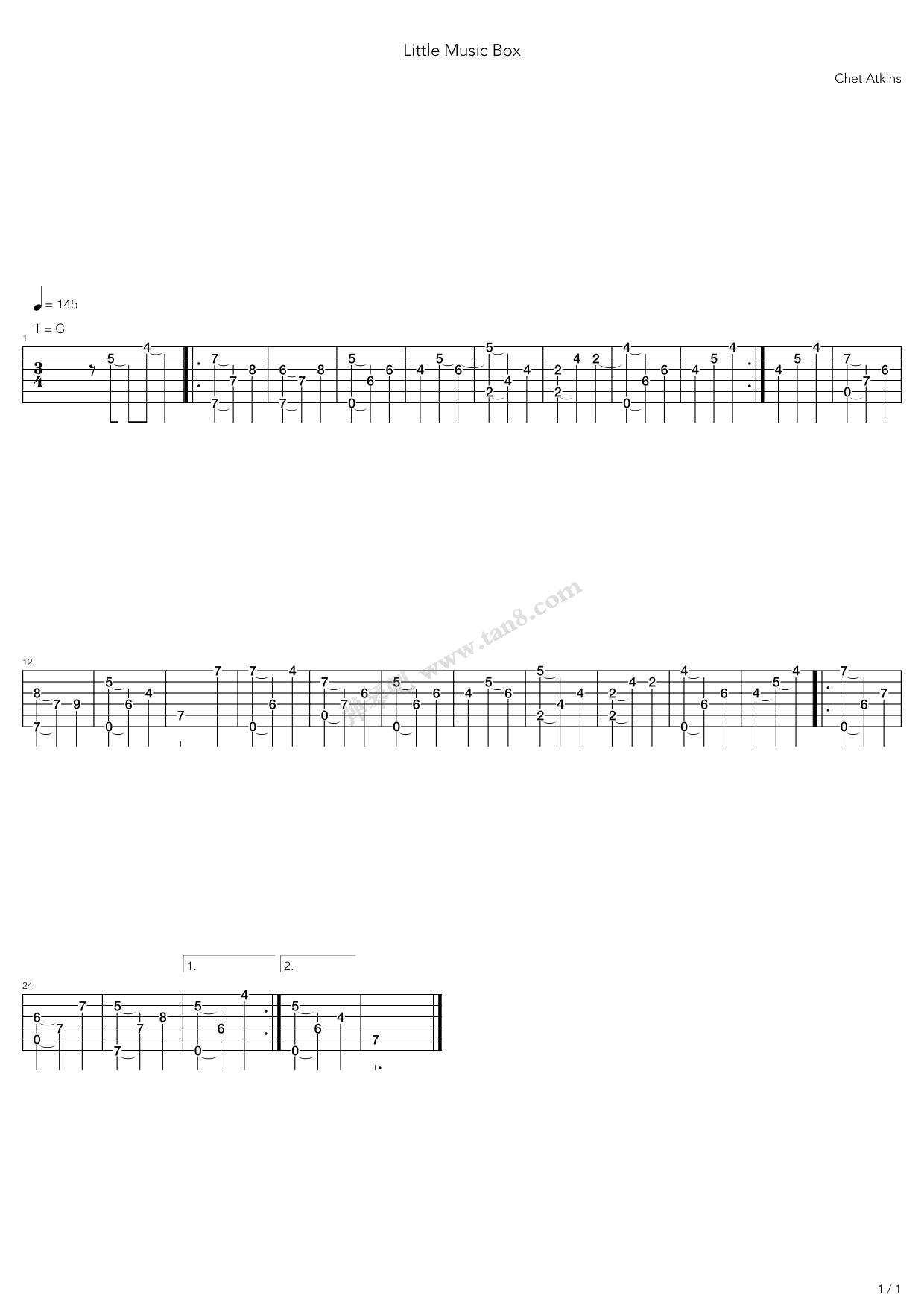 《Little Music Box》吉他谱-C大调音乐网