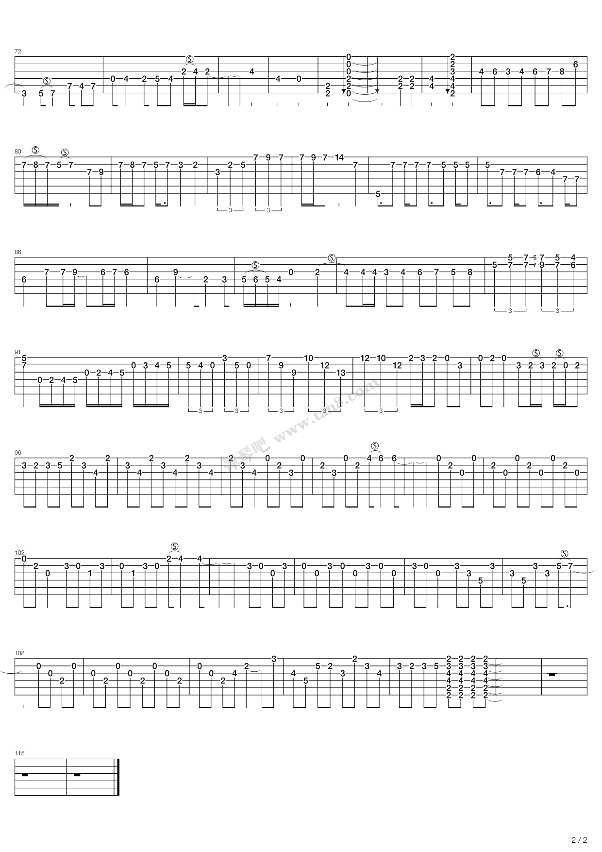 《Hotel California (加州旅馆) (前奏与尾奏)》吉他谱-C大调音乐网