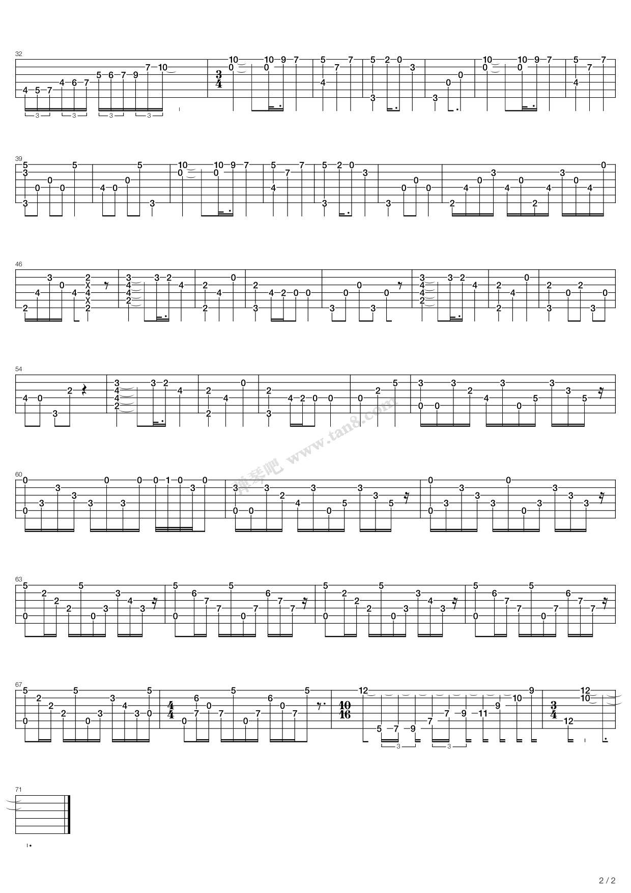 《A Song For Life》吉他谱-C大调音乐网