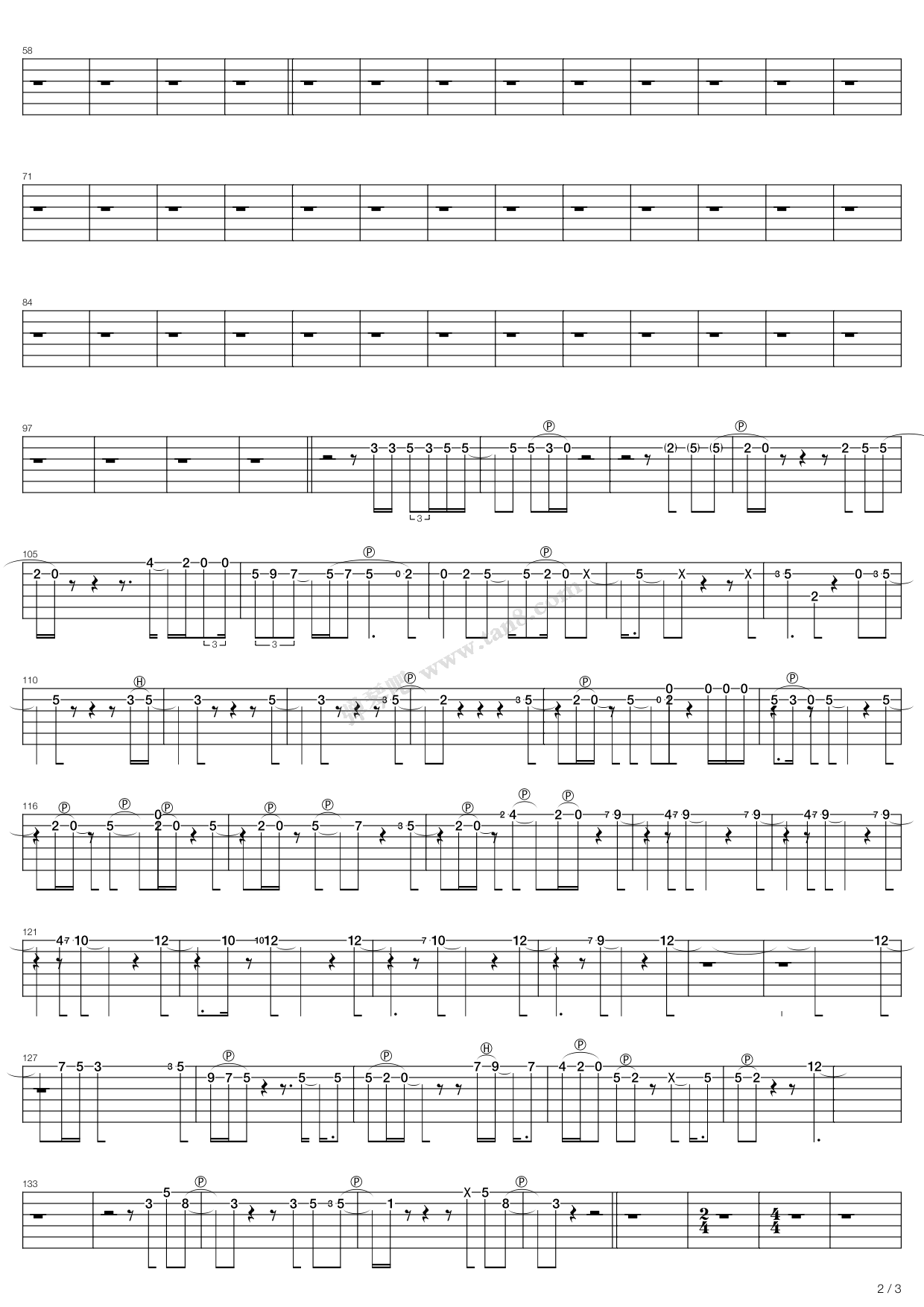 《Changes》吉他谱-C大调音乐网