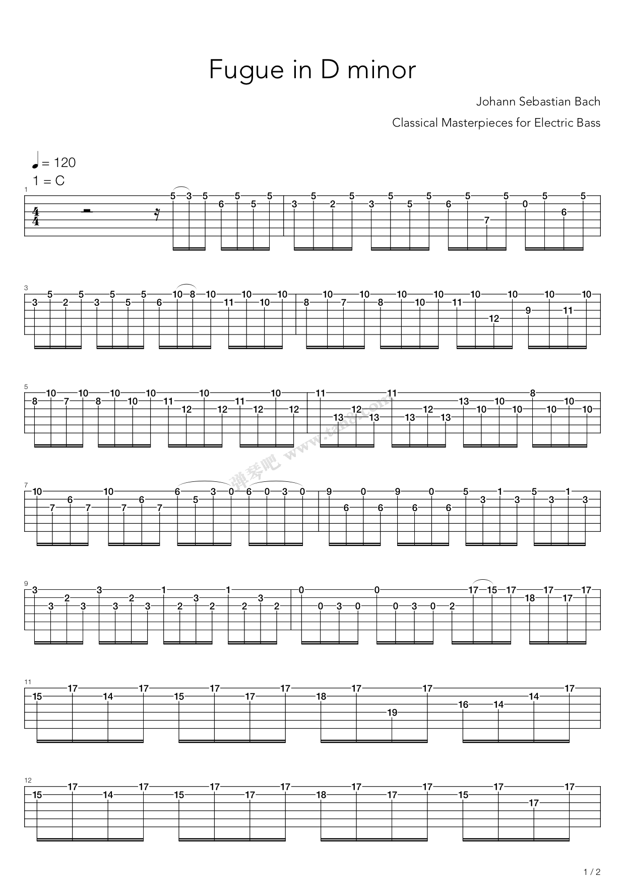 《Fugue》吉他谱-C大调音乐网